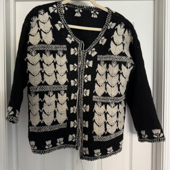 Thevintagejesus embroidered wool jacket sweater - Picture 2 of 11
